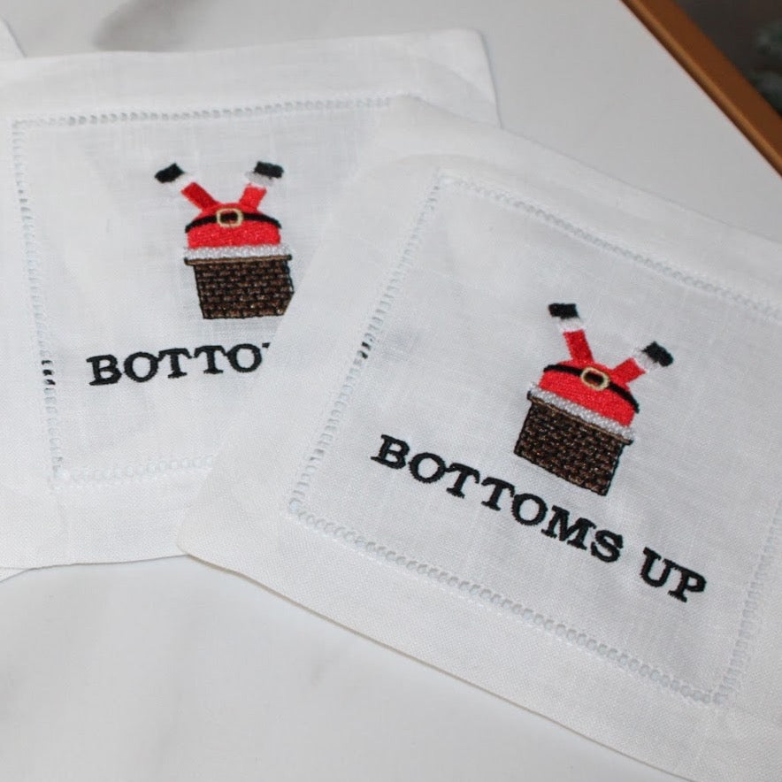 Bottoms Up Santa Cocktail Napkin Set