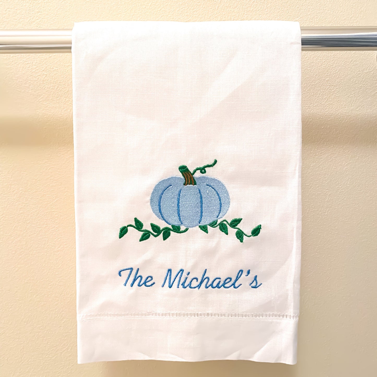 Pumpkin with Vines Tea Towel