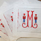 Mini Nutcracker Monogrammed Cocktail Napkin Set