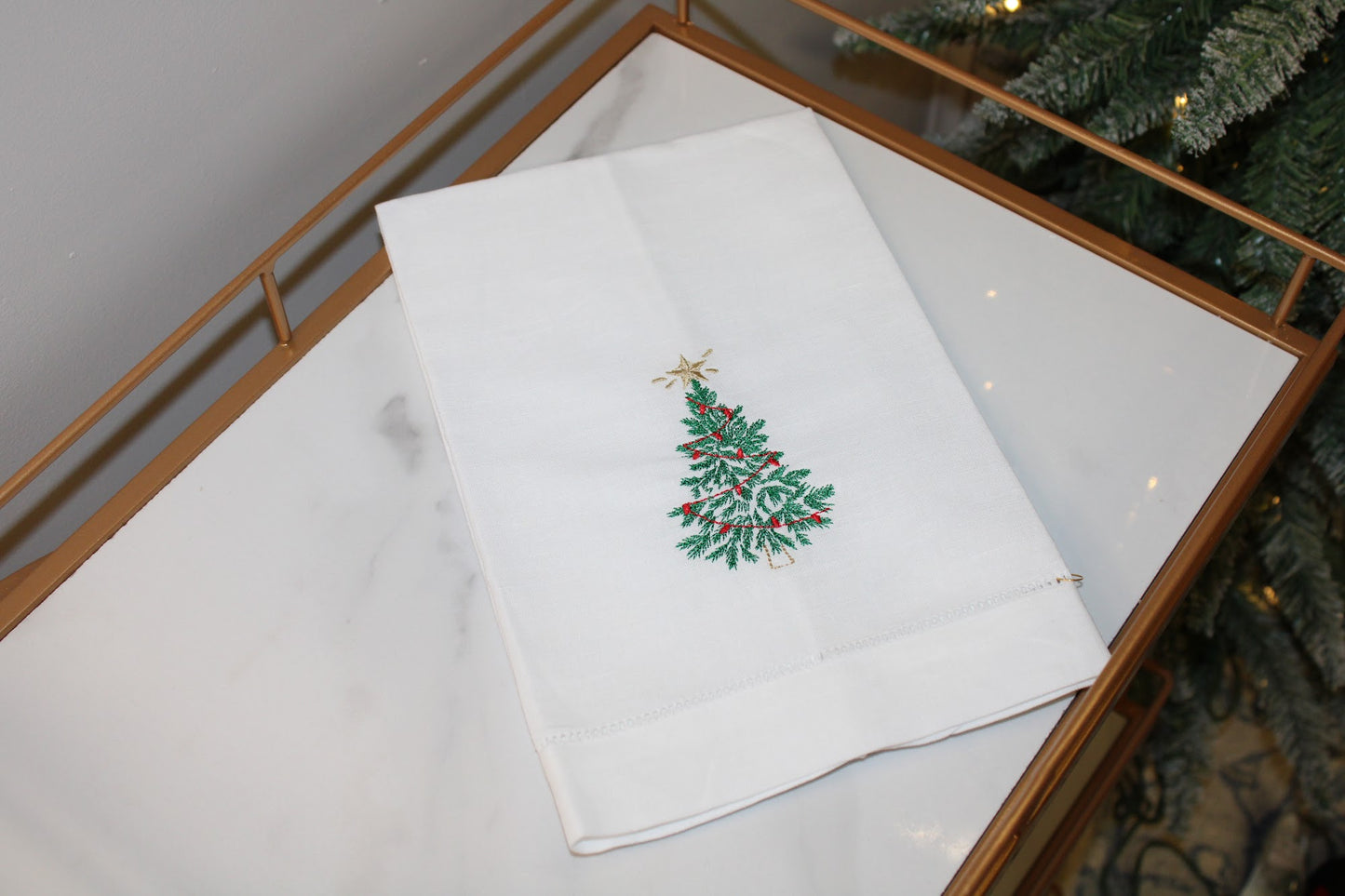 Vintage Christmas Tree Tea Towel