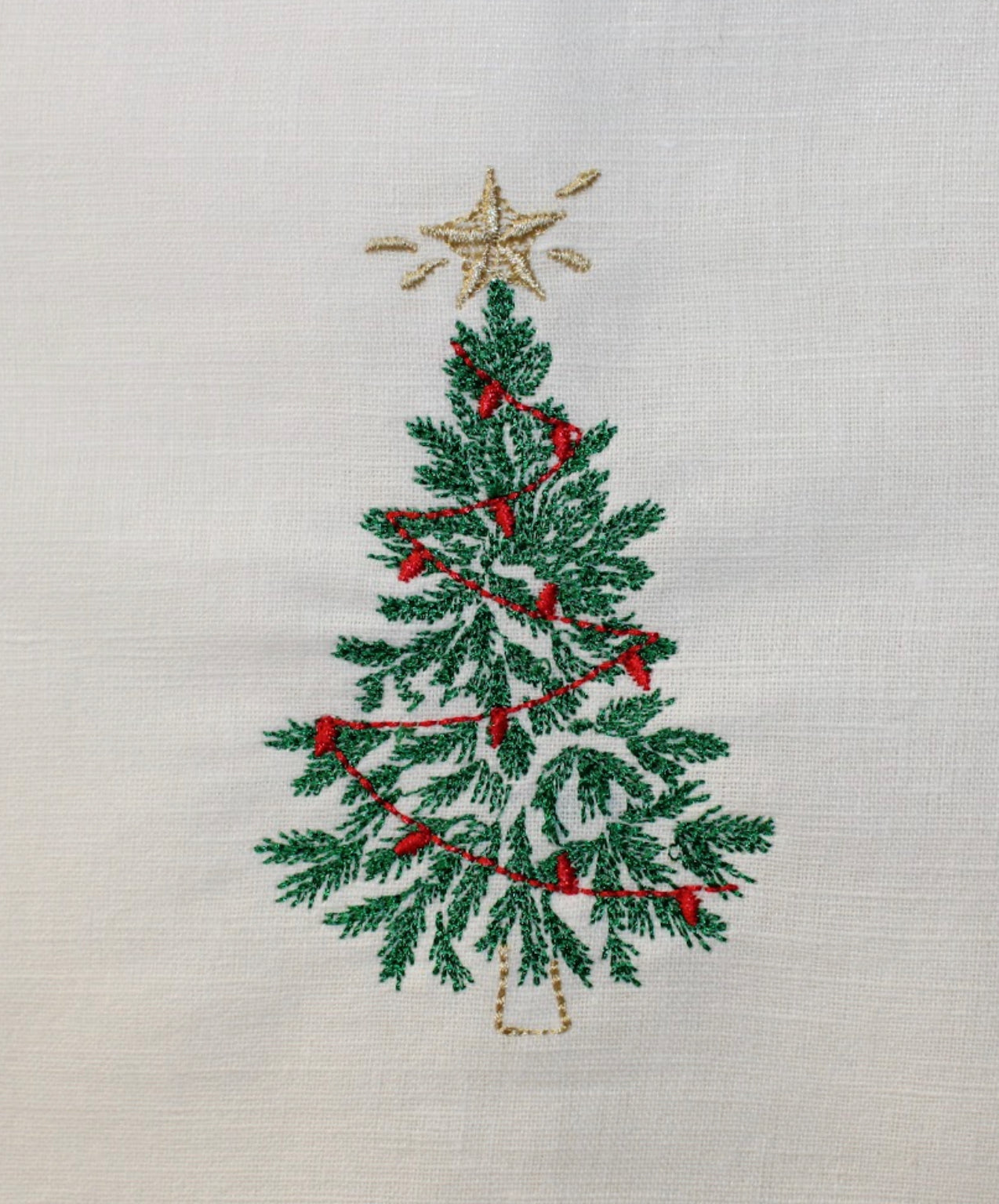 Embroidered Christmas Wreath Sash —