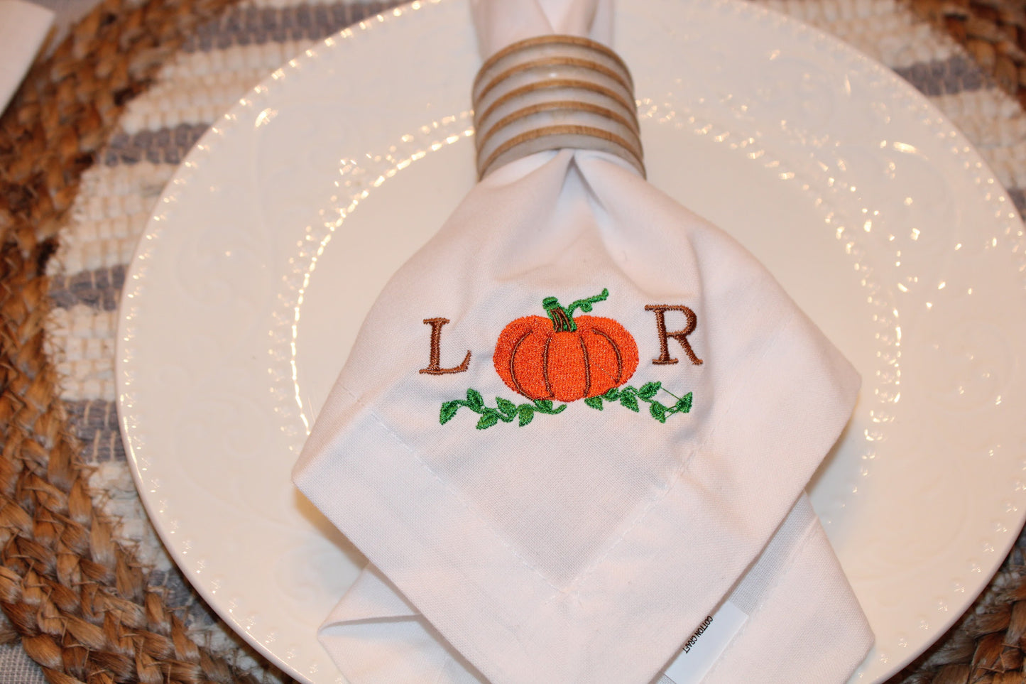 Pumpkin with Vines Dinner Napkin